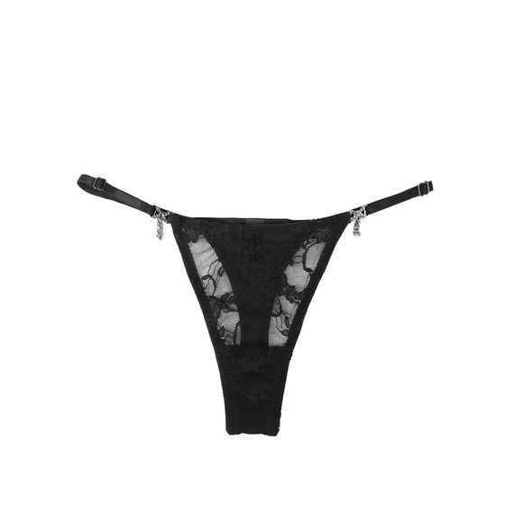 Мереживні стрінги StarNight з прикрасами стразами, чорні, S sexstyle | Зображення 5
