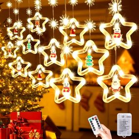 Гірлянда "Фігурки у зірці" з пультом керування Теплий білий, Світлова новорічна гірлянда знижка