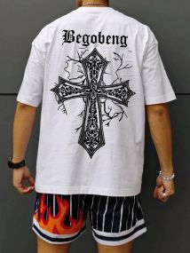 Футболка мужская с принтом повседневная S Белая