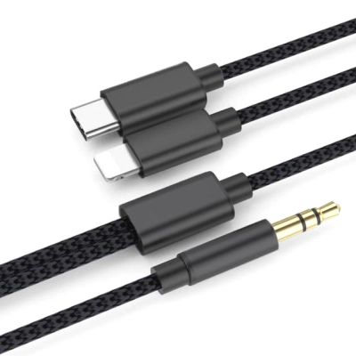 Кабель мультимедийный 3.5mm M to USB-C + Lightning 1,0m black XoKo (MH-232-BK)