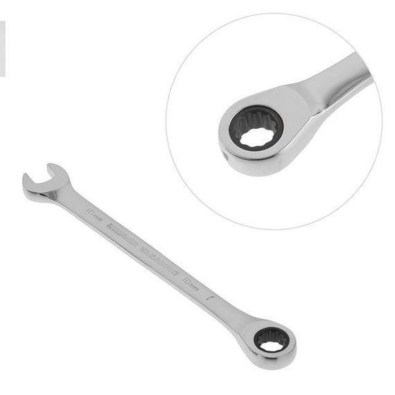 Ключ комбінований з тріскачкою 10 мм Cr-V; PROF DIN3113 INTERTOOL XT-13501 | Зображення 1