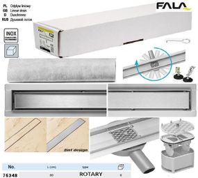 Трап для душу підлоговий ROTARY нержавійка 80 см поворотний сифон FALA-75348