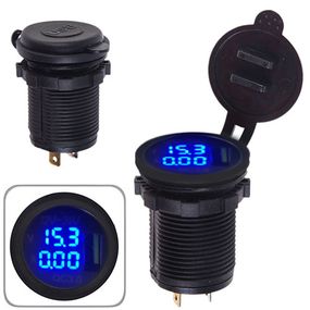 Автомобильне зарядне USB + Вольтметр + Aмперметр в планку 12-24V 2.1A
