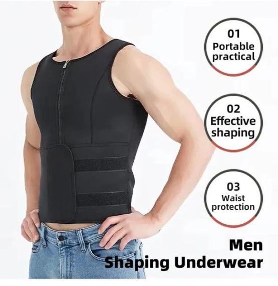 Чоловічий неопреновий жилет для схуднення Body Shaper – XL, чорний | Зображення 5
