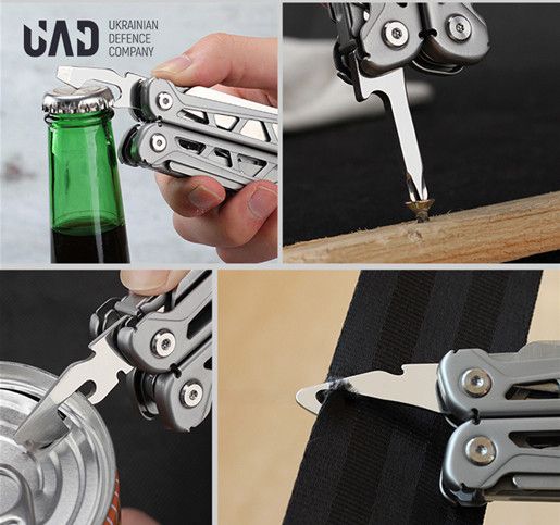 Комплект Кемпінговий ліхтар-лампа-повербанк 25см 5200 мАг та Мультитул 17 інструментів UAD Чорний | Зображення 7