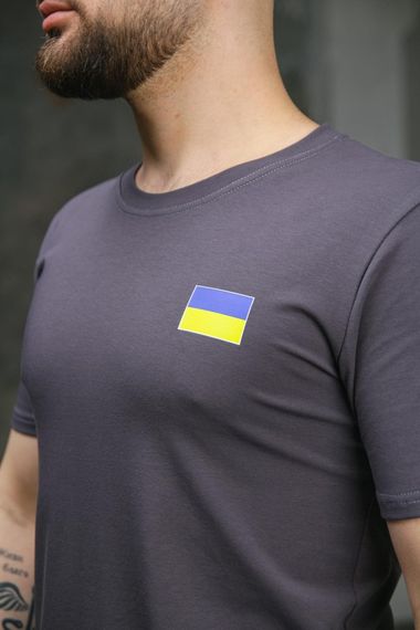 Футболка чоловіча з прапором на грудях Intruder темно-сіра (9241347523) | Зображення 5