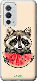 Чохол на OnePlus 9RT Єнотик з кавуном "4605u-2520-2448"