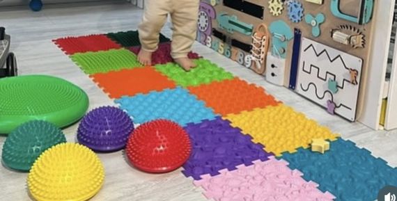 Массажный ортопедический Коврик Микс 6 элементов Пазлы Ортек детский , гипоаллергенный, развивающий | Зображення 2