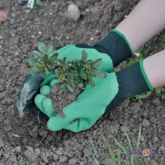 Садовые перчатки Garden genie gloves с 4 наконечниками для рытья земли | Зображення 5