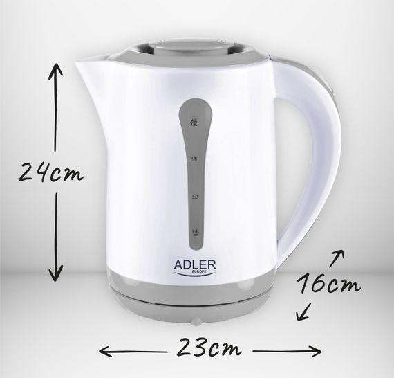 Електрочайник Adler AD 1244 білий 2,5 л, 2200 Вт | Зображення 4