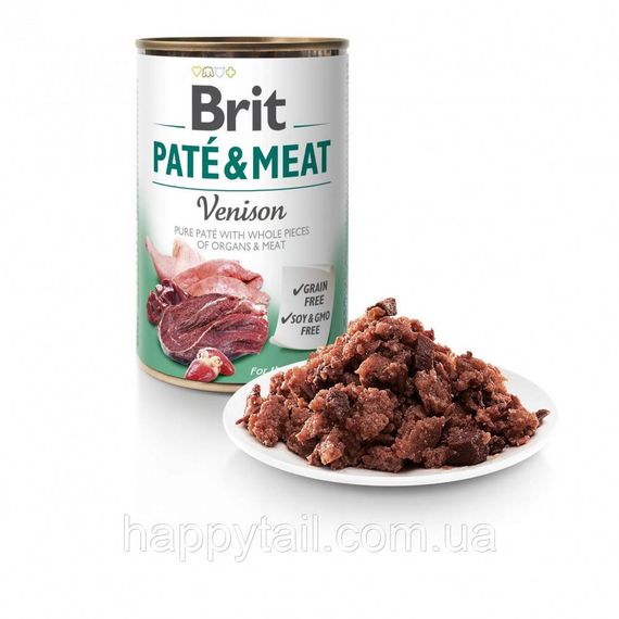 Влажный корм Brit Care Dog Pate and Meat Deer для собак, оленина и курица, паштет 400 г | Зображення 1