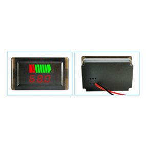 Вольтметр влагозащищенный цифровой 4,2-60V с индикатором уровня для свинцово-кислотного акб