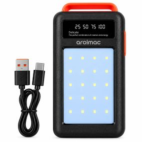 Power Bank Aroimac 56-68 80000 mAh чорний • Зовнішній акумулятор Aroimac 56-68 80000 mAh з LED-ліхтарем і цифровим індикатором