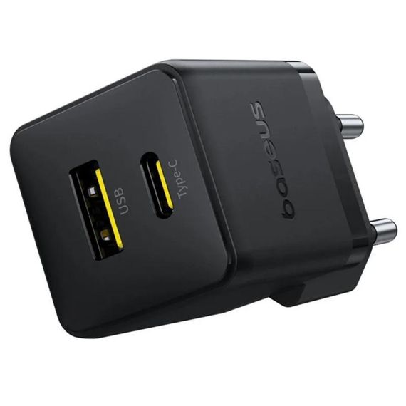 МЗП Baseus Palm Fast Charger 30W (1USB-A/1C) (P1011160A) Cluster Black | Зображення 1