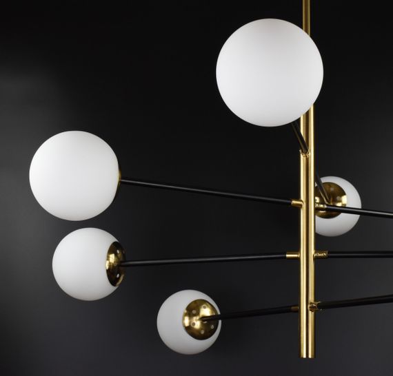 Люстра стельова на 8 лампочок 26418 Бронза 50-77х95х95 см. | Зображення 1