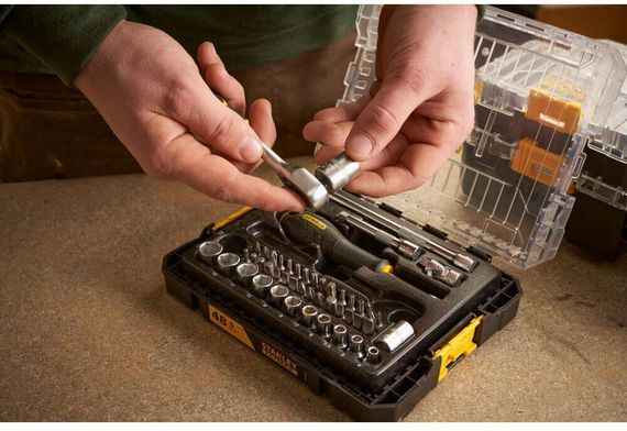 Набір торцевих головок 1/4 FATMAX® Maxi Drive, шестигранних, 48 предметів STANLEY FMMT98101-0 | Зображення 9