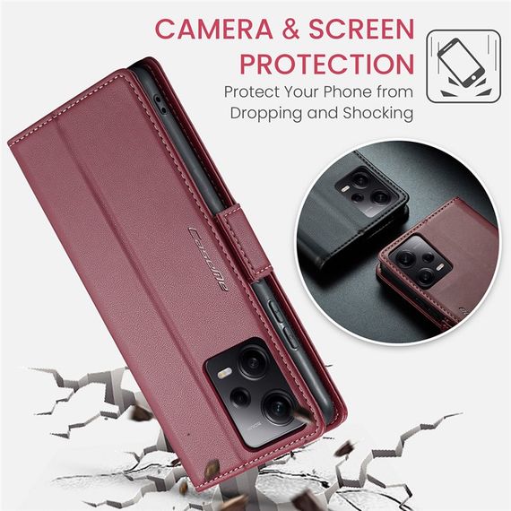 Кожаный чехол-книжка Retro Case для Xiaomi Redmi Note 12 Pro 5G / Poco X5 Pro цвет Красный | Зображення 6