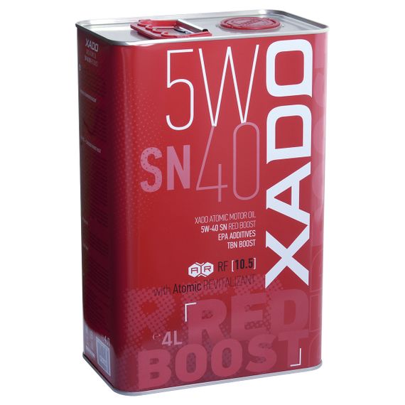 Синтетична олива XADO Atomic Oil 5W-40 SN RED BOOST жерстяна банка 4 л
