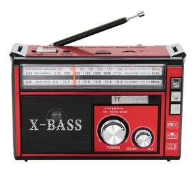 Радіоприймач GOLON RX-381 FM всехвильове переносне радіо робота від мережі акумулятора батарей Червоний