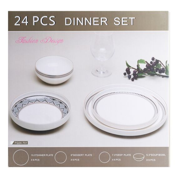 Столовый сервиз на 6 персон фарфоровый розовый HP23414 | Зображення 5