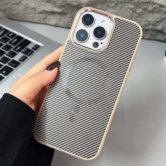Чохол TPU+PC Carbon Mirage with Magnetic Fit для Apple iPhone 16 Pro (6.3") Antique White | Зображення 1