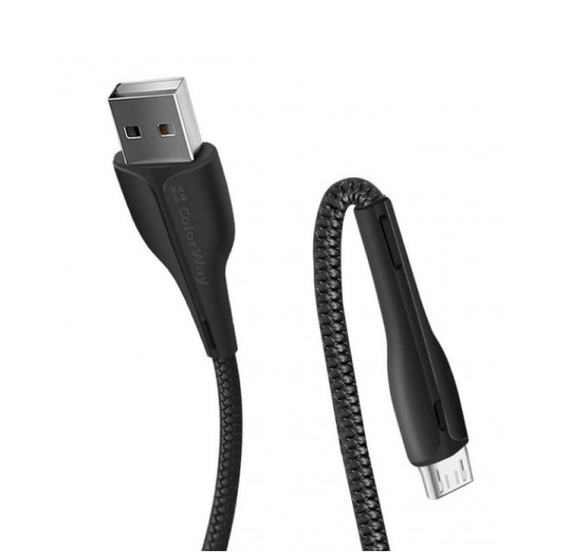 Кабель USB MicroUSB ColorWay CW-CBUM034-BK 2,4A LED індикатор 1м чорний | Зображення 2