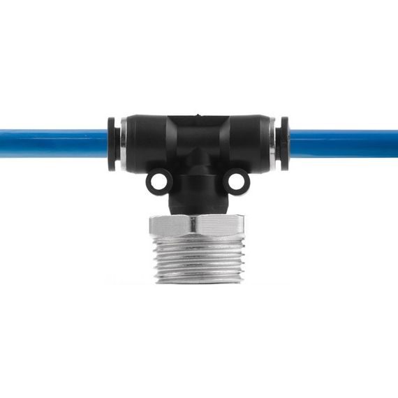 З'єднання цангове T-подібне для поліуретанових та ін. шлангів 6*6 мм, 1/2" нар. різь INTERTOOL PT-23611 | Зображення 3