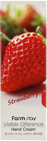 Крем для рук з екстрактом полуниці Farmstay Visible Strawberry Hand Cream, 100 ml | Зображення 2