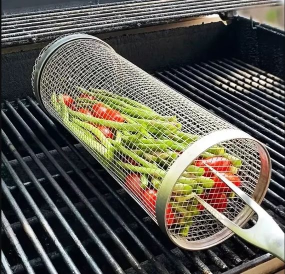 Сітка-гриль для овочів GRIL без ручки, метал + щітка | Зображення 1