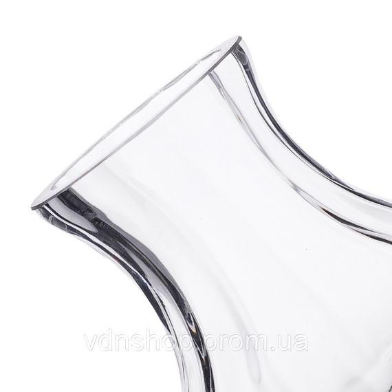 Скляна ваза для квітів прозора 20.5 см декоративна для дому та інтер'єру + | Зображення 4