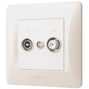 Комбинированная телевизионная розетка TV+SAT VIDEX BINERA VF-BNSK2TVSATE-CR кремовая