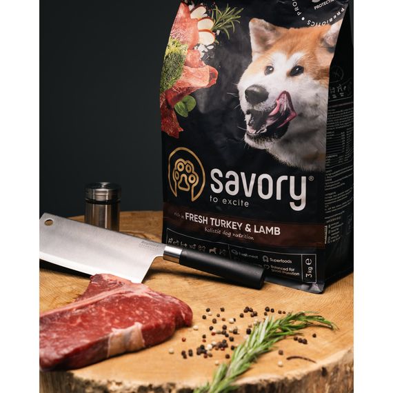 Корм сухий Savory Large Breeds rich in Fresh Turkey and Lamb для дорослих собак великих порід від 25 кг зі свіжим ягням та і | Зображення 7
