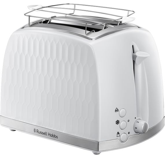 Тостер Russell Hobbs 26060-56 Honeycomb White, 850 Вт, 2 слота, 6 настр. степени поджарки, белый (26060-56)