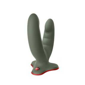 Двойной фаллоимитатор Fun Factory RYDE wild olive, гибкие стволы, присоска sexstyle