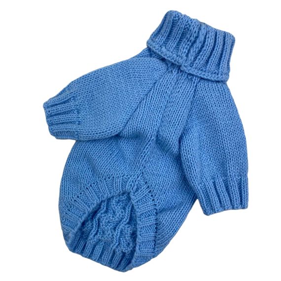 Светр в'язаний Косичка блакитний Y-284 | Зображення 2