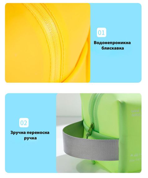 Органайзер-косметичка непромокаюча для спорту та подорожей 23×11,5×11,5 см м'ятна LoveYouHome | Зображення 3