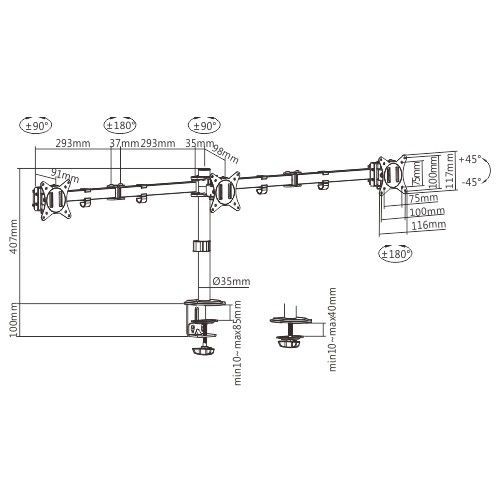 Кронштейн Gembird MA-D3-01 | Зображення 1