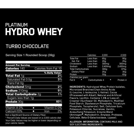 Протеїн Optimum Nutrition Platinum HydroWhey 795 g /20 servings/ Vanilla | Зображення 1