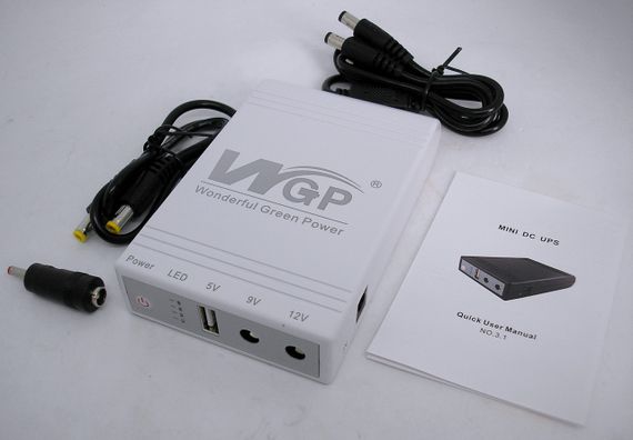 Джерело безперебійного живлення для роутера 10400 mAh USB, 9V, 12V Mini UPS WGP power bank УПС павербанк | Зображення 1