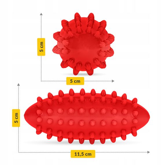 М'яч масажний огірок 4FIZJO Spike Bean 11.5 x 5 см Red (P-5905973403313) | Зображення 4