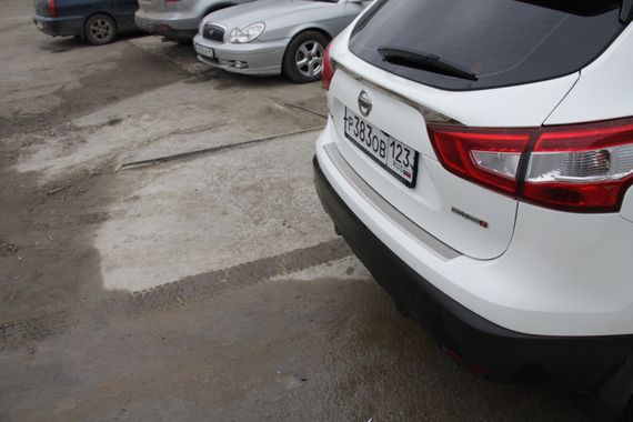 Накладка на задній бампер OmsaLine (2014-2017, нерж) для Nissan Qashqai рр | Зображення 1