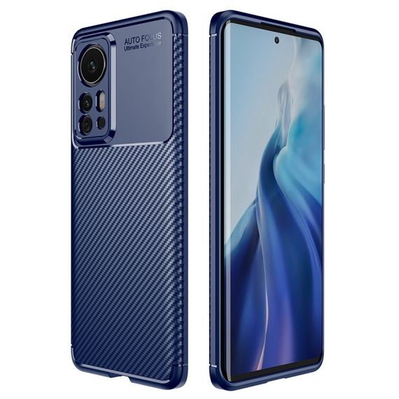 Чохол-накладка AutoFocus Карбон  Xiaomi Redmi Mi 12 Pro з посиленим захистом (TPU) Синій