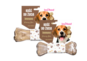 Ласощі у вигляді жувальної кістки Lovi Food.(фазан/яловичіна) М-17см