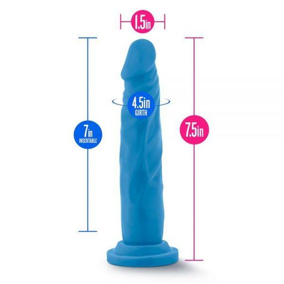 Фаллоимитатор NEO 7.5INCH DUAL DENSITY COCK NEON BLUE sexstyle | Зображення 4