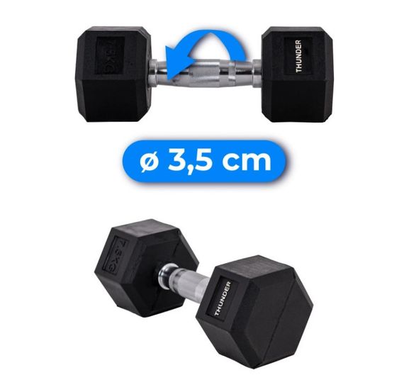 Гантель шестигранна Thunder 7,5 кг (HEXAGONAL-DUMBBELLS-7,5KG) | Зображення 1