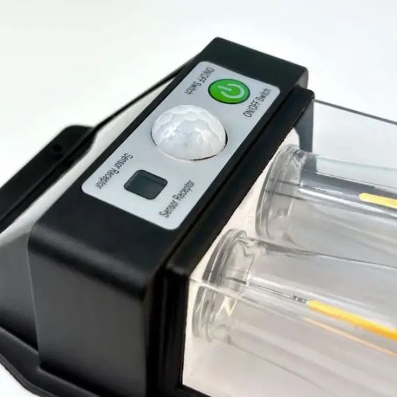 Настенный уличный светильник с солнечной панелью, фонарь с датчиком на движение SOLAR WALL LAMP YX-777 Black | Зображення 3