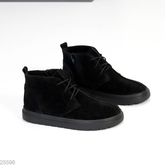 Дизайнерські чорні черевики дезерти натуральна замша в асортименті | Зображення 3