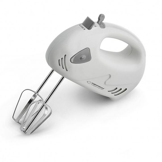 Миксер ручной Esperanza EKM007WE Muffin, кухонный миксер 150 Вт, 7 скоростей, насадки для теста и взбивания, серый