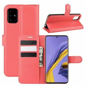 Чохол книжка з кишенями для карт на Samsung Galaxy A51 колір Червоний