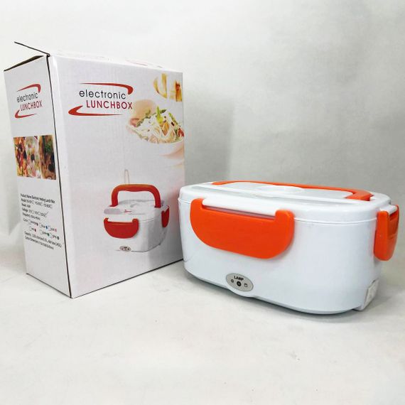 Ланч бокс електричний із підігрівом Lunch Heater 220V Pro, контейнер для їжі з відсіками. ST-593 Колір: помаранчевий | Зображення 8